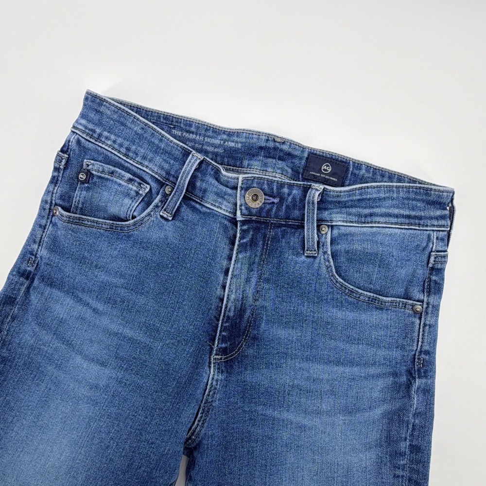 AG Adriano Goldschmied Farrah Skinny Ankle Womens 25 Blue High Rise Slit  hem